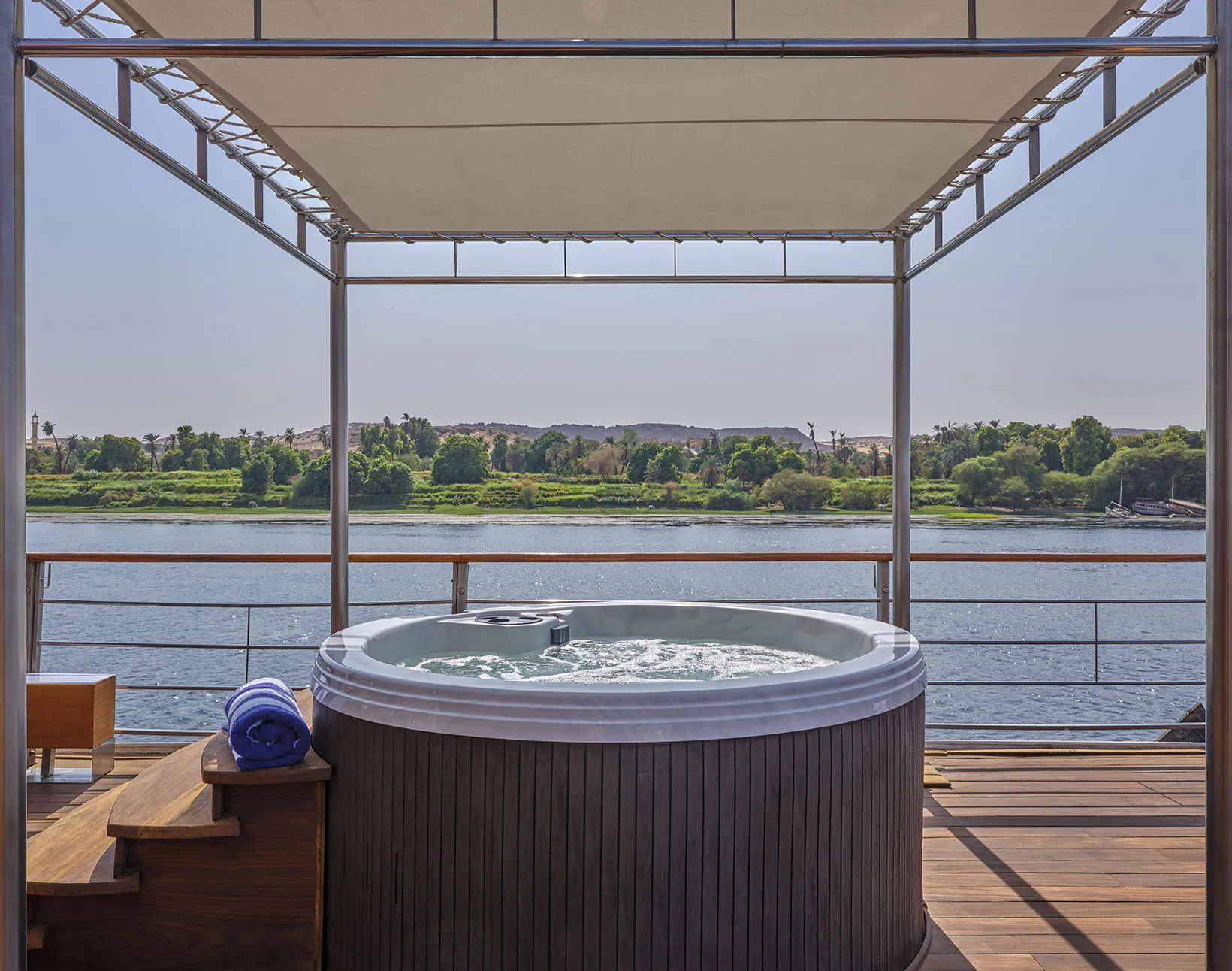 Cabin aboard the The Oberoi Zahra, Luxury Nile Cruiser Nile cruise